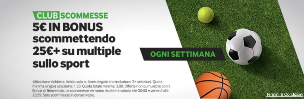 Bonus Club Scommesse Betway