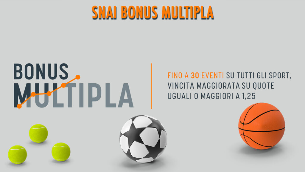 Bonus Snai Multipla, fino al 144 di Quota Maggiorata